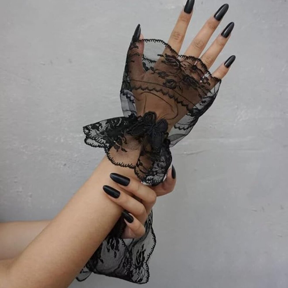 Women's Floral Lace Bow Gloves